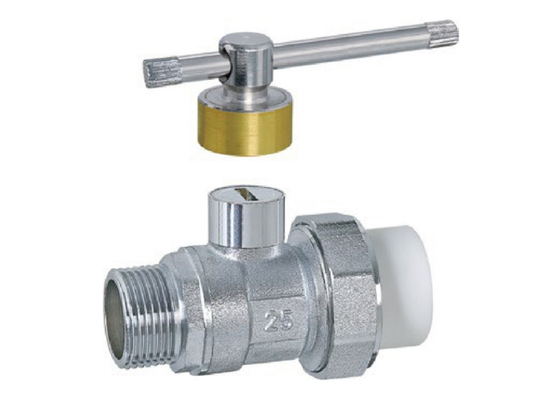 一字鎖閉PPR外螺紋球閥